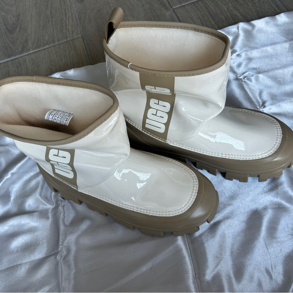 UGG Kids' White and Tan Boots